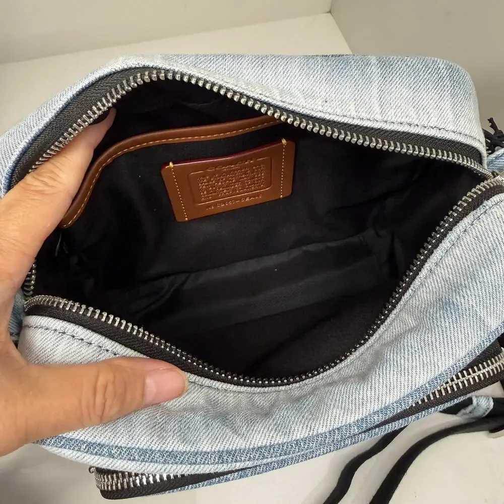 Coach Fletcher Crossbody Bag In Loved Signature Denim CEA06